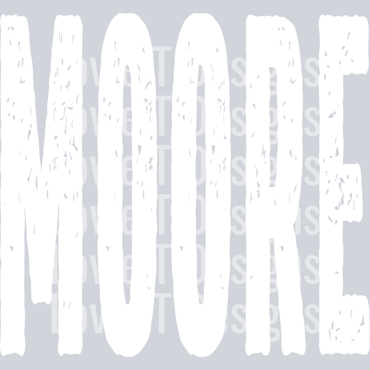 Moore Oversized White Grunge – DTF Transfer