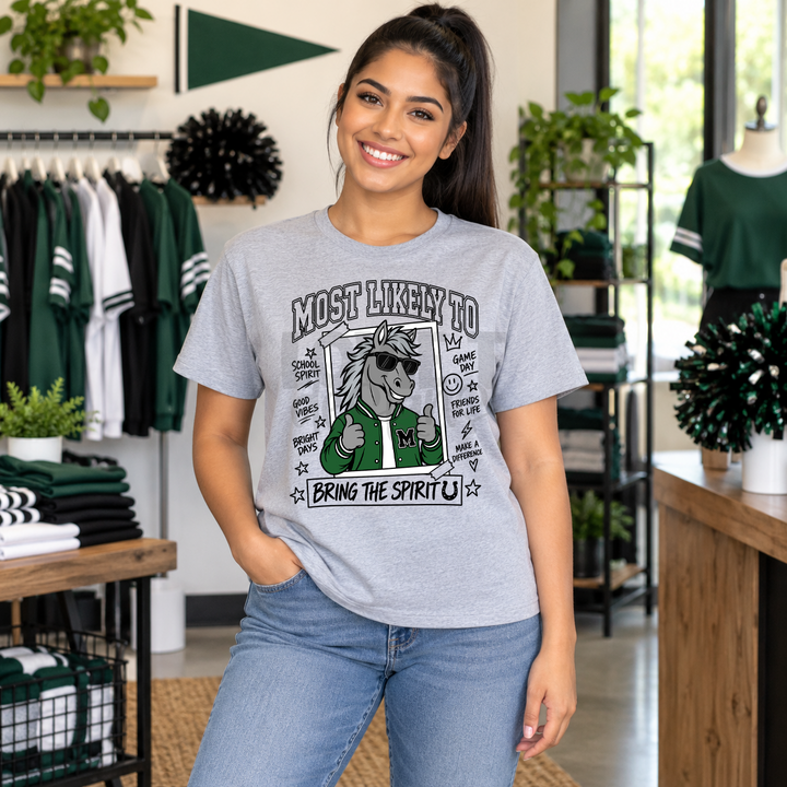 Most Likely Mustang green mascot mockup