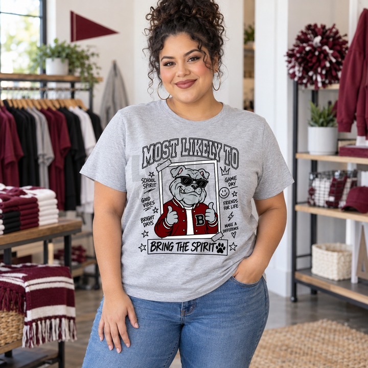 Most Likely Bulldog maroon mascot mockup