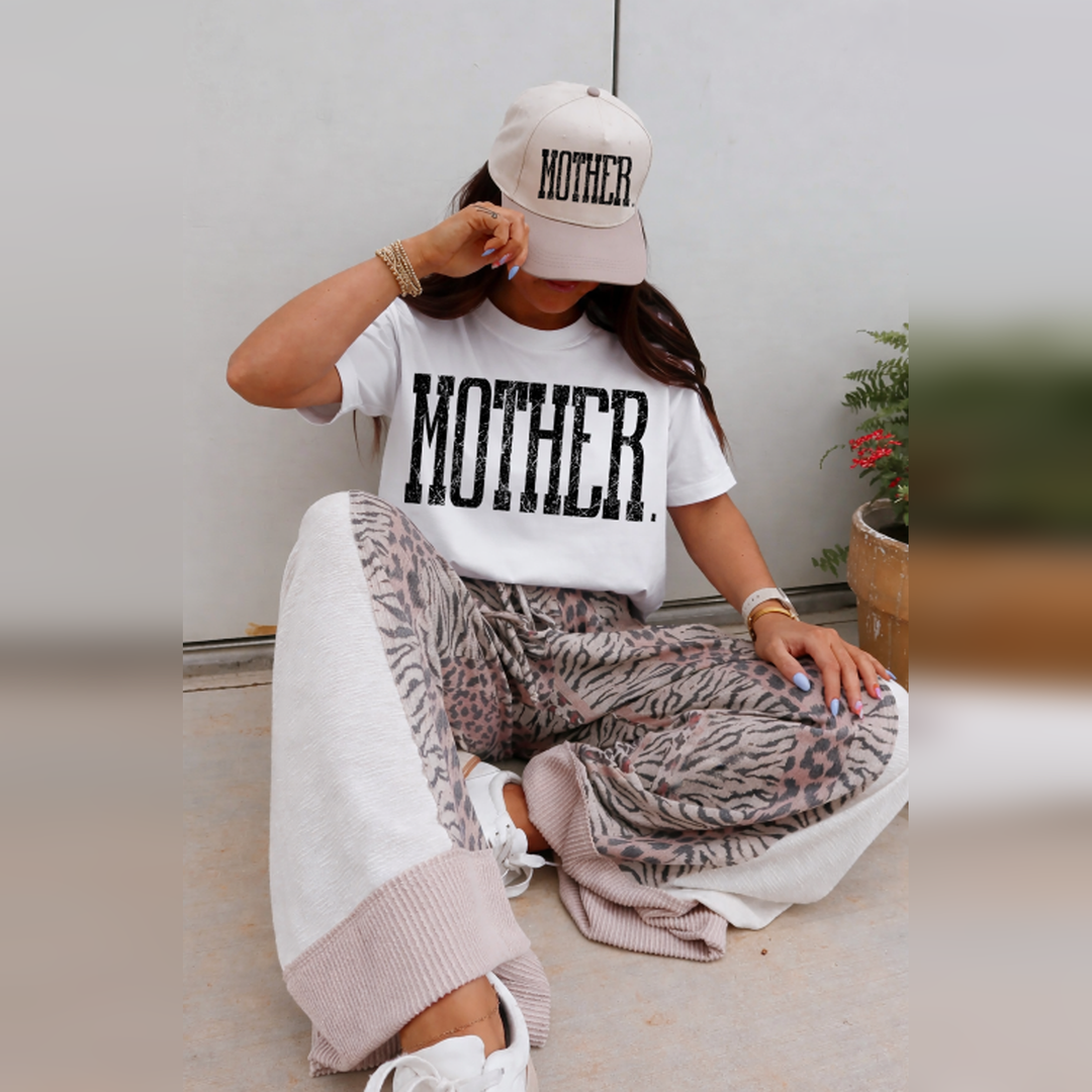 Mother Western Serif Distressed Black – DTF Transfer