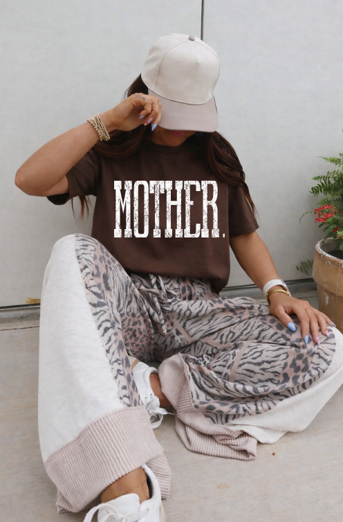Mother Western Serif White DTF transfer design