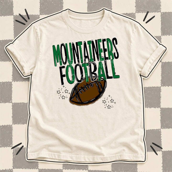 Mountaineers Kelly Green Black Team Go Football Mascots DTF transfer mockup