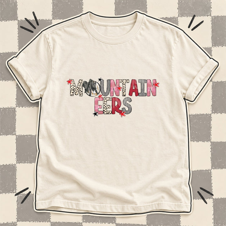 Mountaineers Mixed Doodle Baseball Mascots – Stitched Ballpark DTF transfer mockup