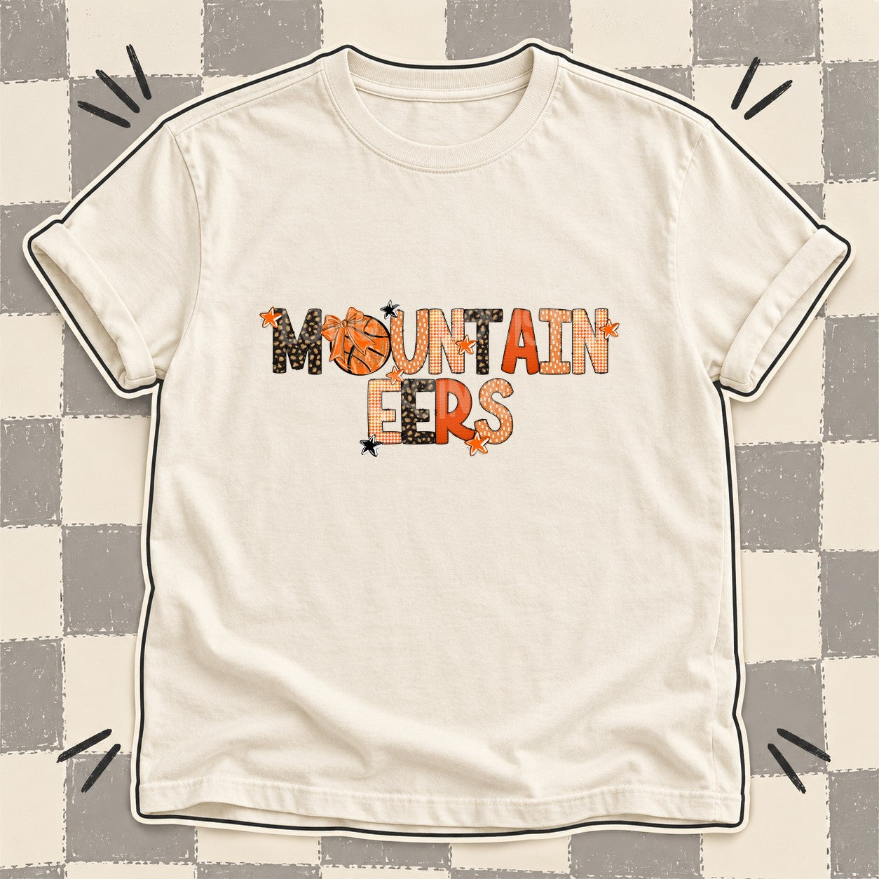 Mixed Doodle Basketball Mascots – Leopard Court Mountaineers design