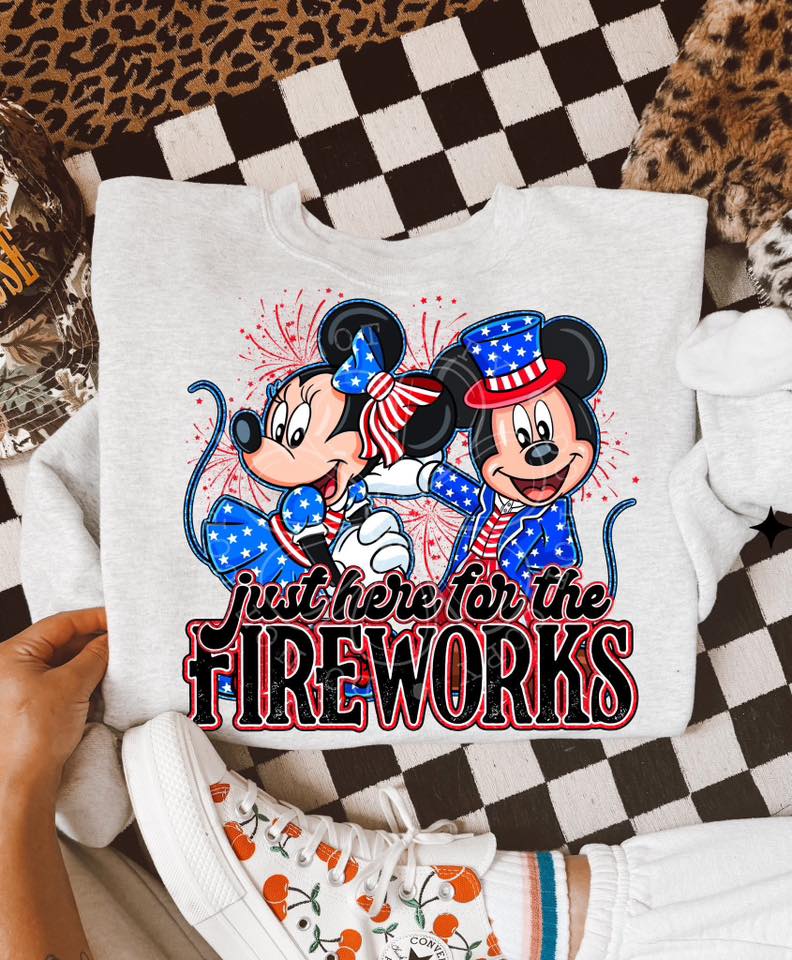 Mouse Fireworks DTF transfer design – image 1