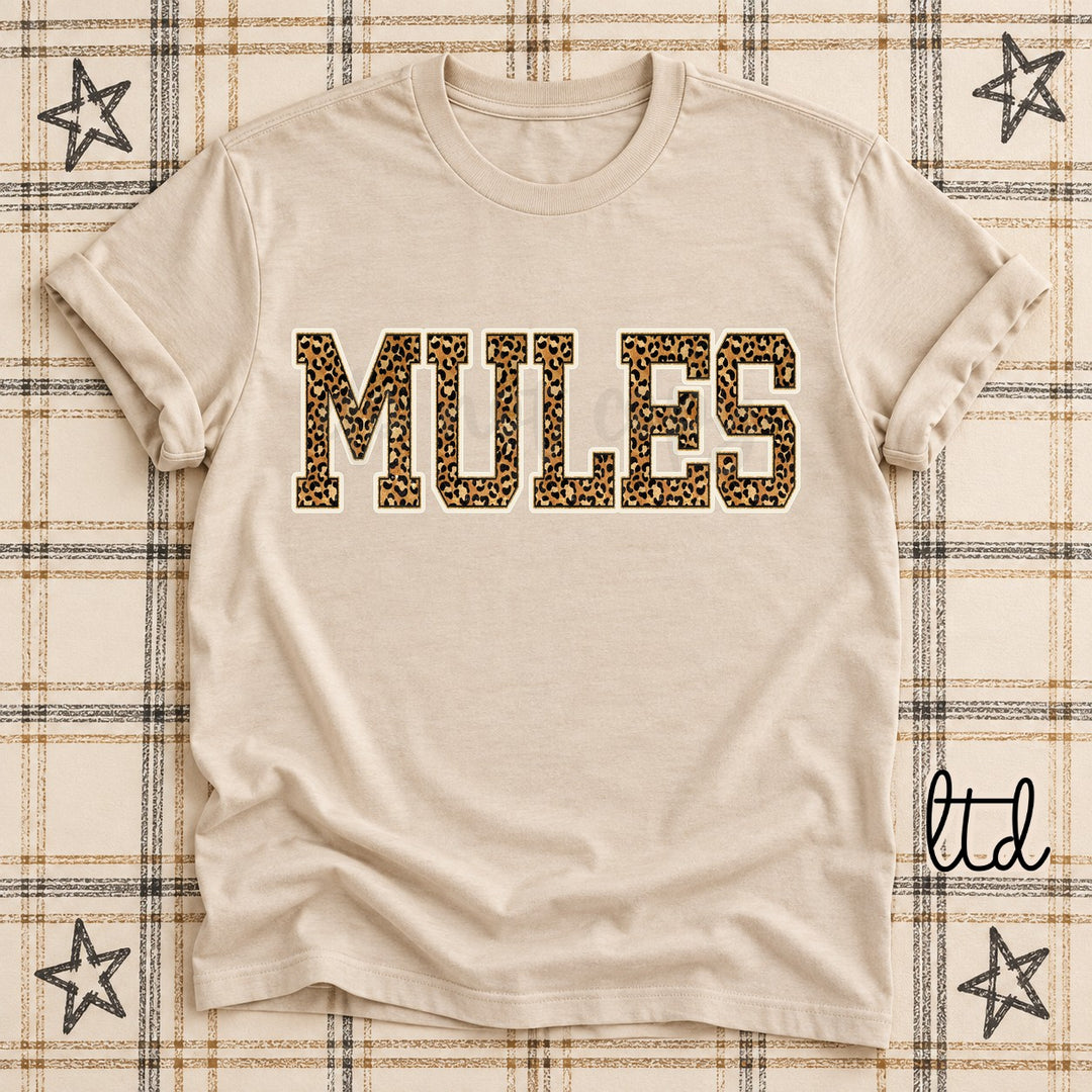 Mules Dark Leopard Mascots DTF transfer mockup