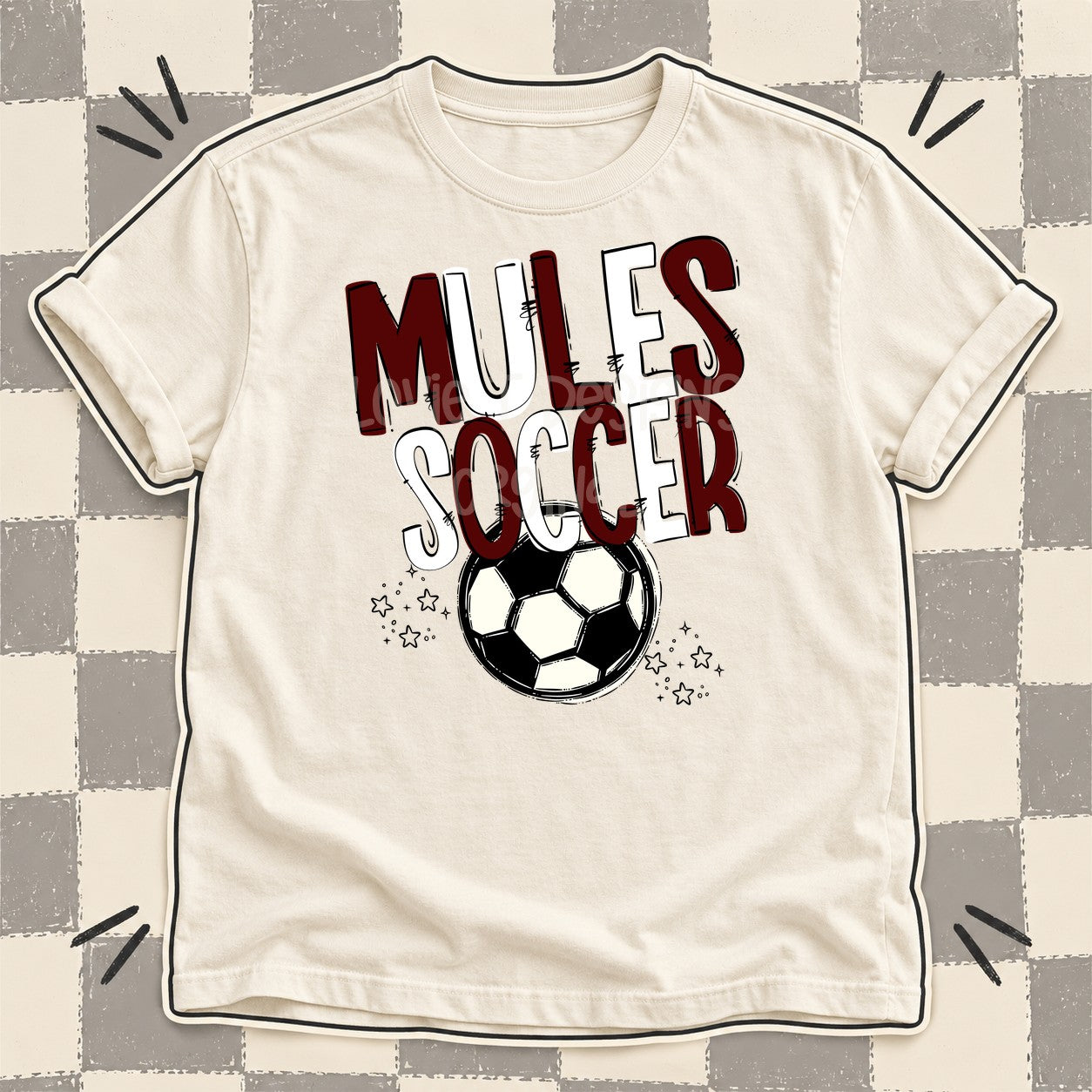 Team Go Soccer Mascots Mules Maroon White design