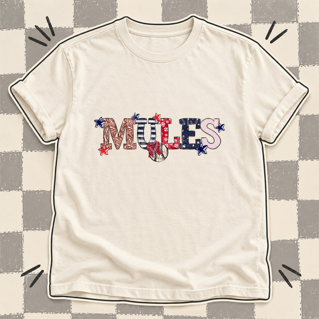 Mules Mixed Doodle Baseball Mascots – Ballpark Classic DTF transfer mockup