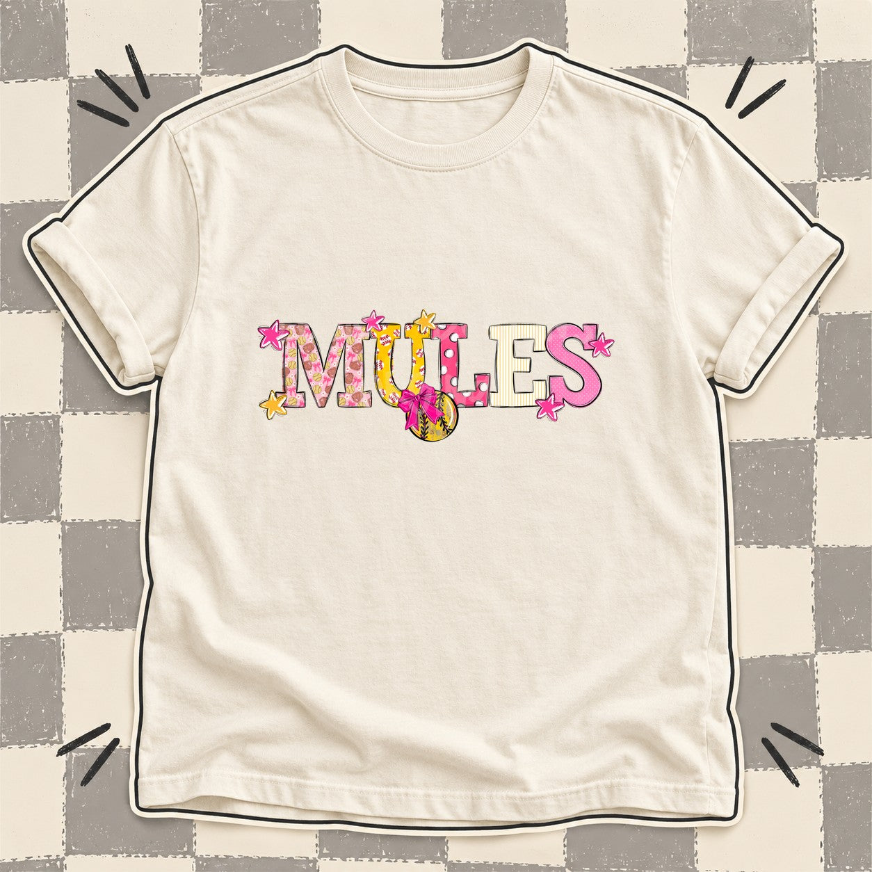 Mixed Doodle Softball Mascots – Sweet Softball Mules design
