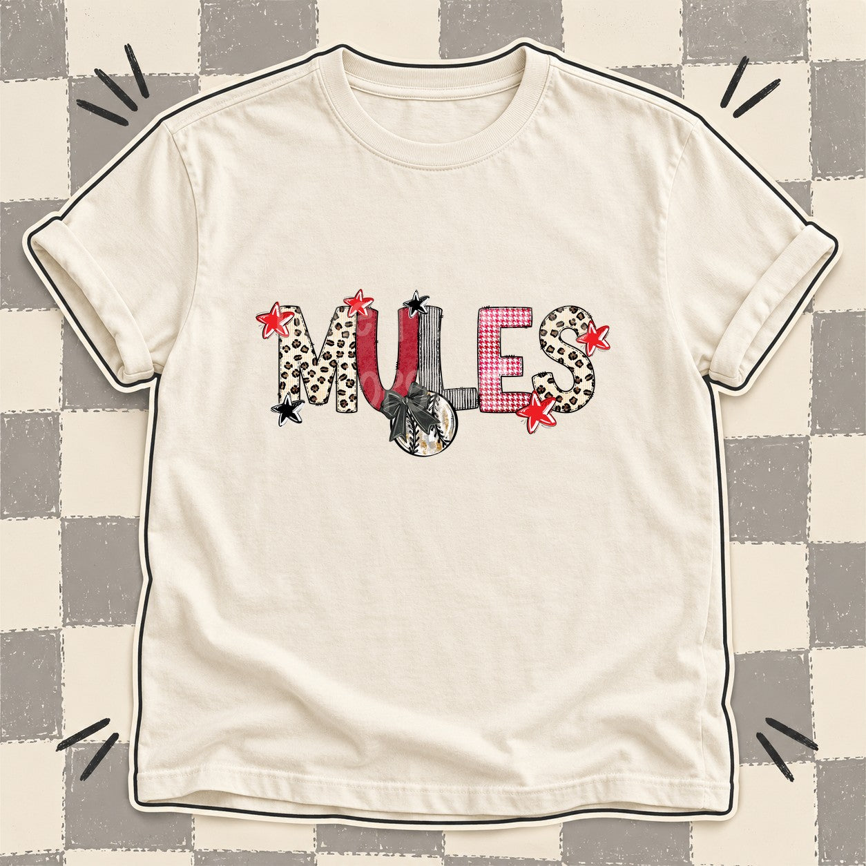 Mixed Doodle Baseball Mascots – Stitched Ballpark Mules design