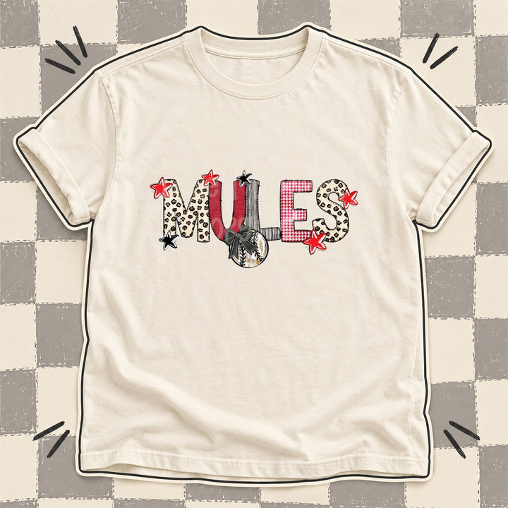 Mules Mixed Doodle Baseball Mascots – Stitched Ballpark DTF transfer mockup