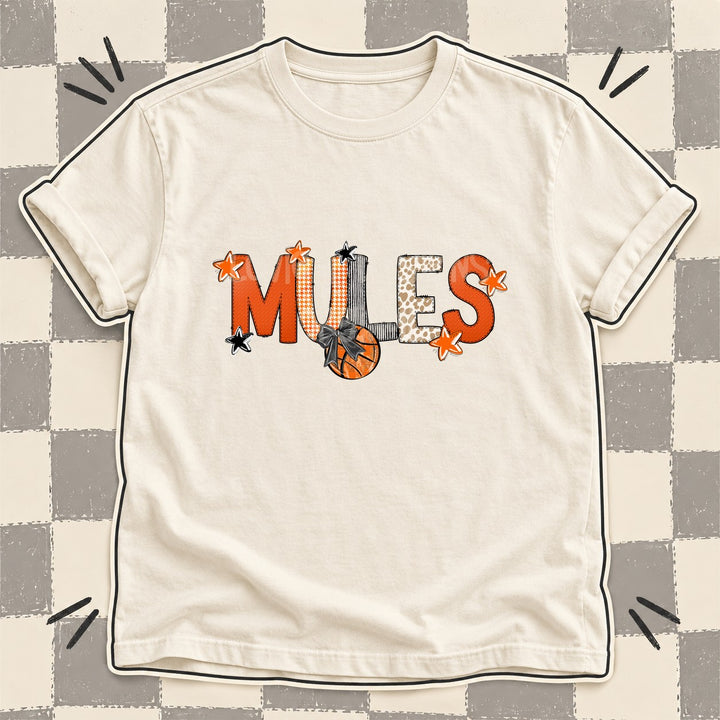 Mules Mixed Doodle Basketball Mascots – Hoops Houndstooth DTF transfer mockup