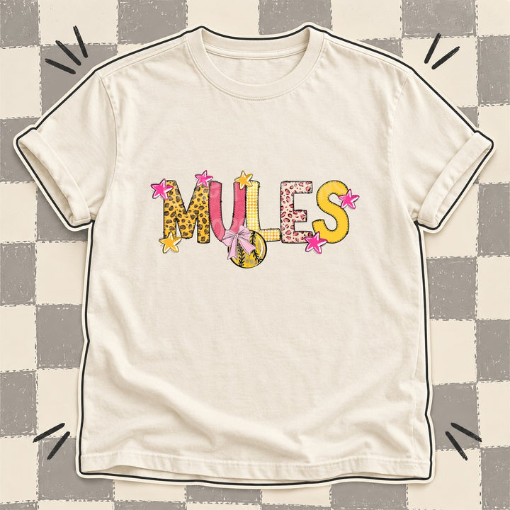 Mules Mixed Doodle Softball Mascots – Sunshine Leopard DTF transfer mockup