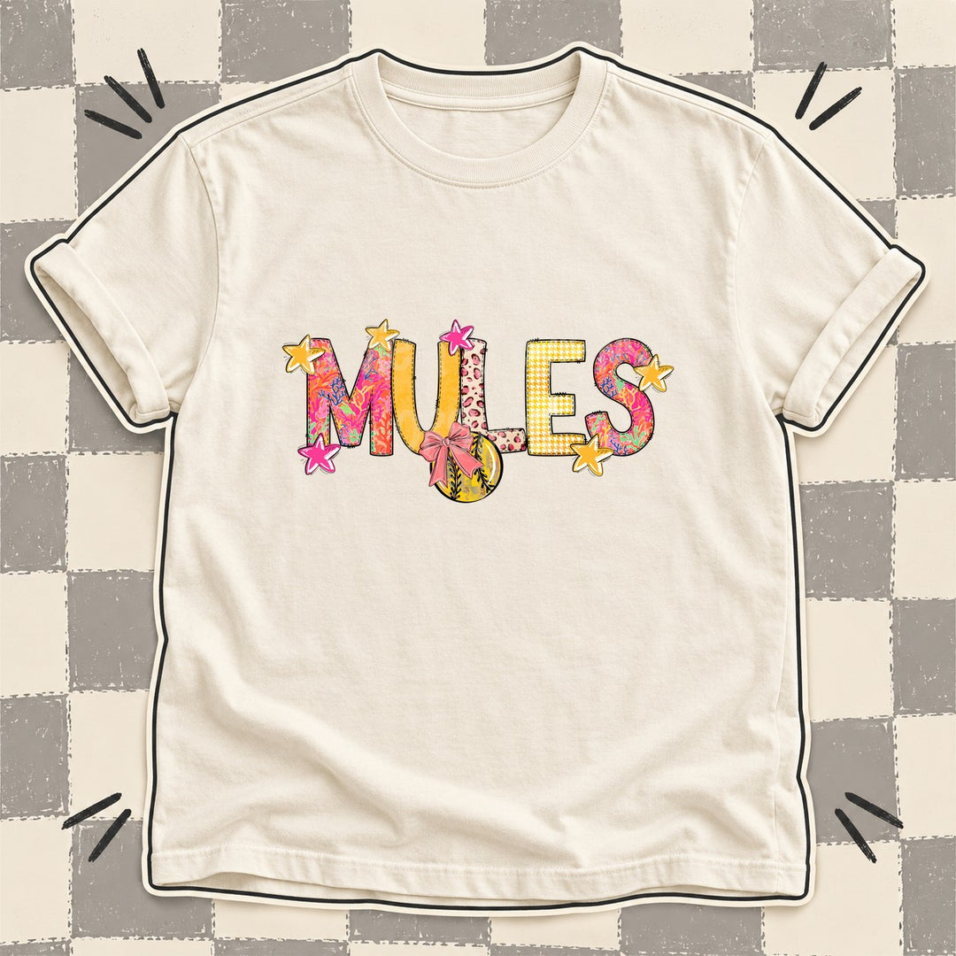 Mules Mixed Doodle Softball Mascots – Softball Brights DTF transfer mockup