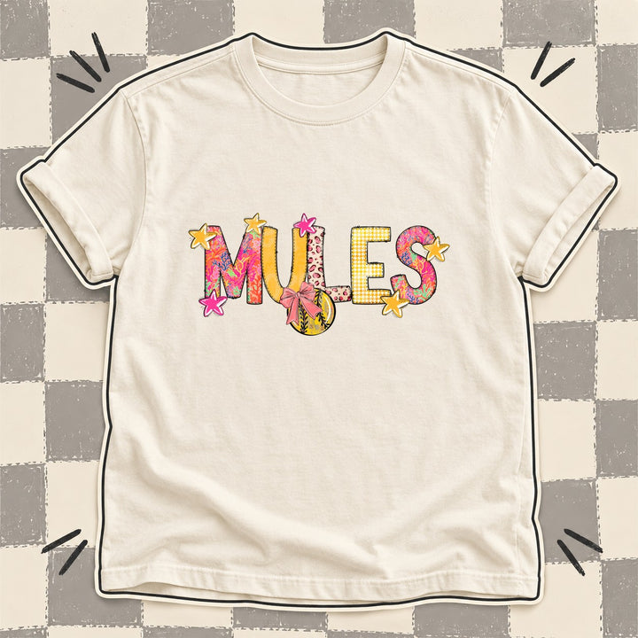 Mules Mixed Doodle Softball Mascots – Softball Brights DTF transfer mockup