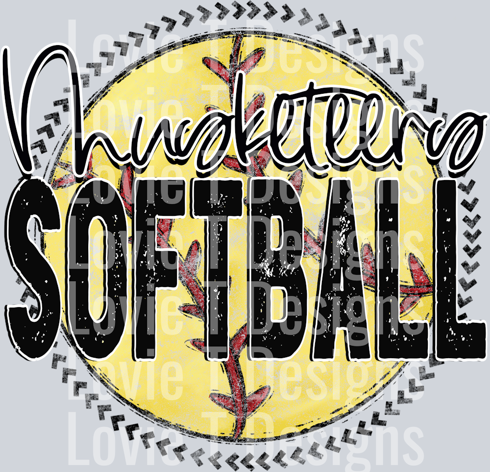 MUSKETEERS GRUNGE SOFTBALL CIRCLE