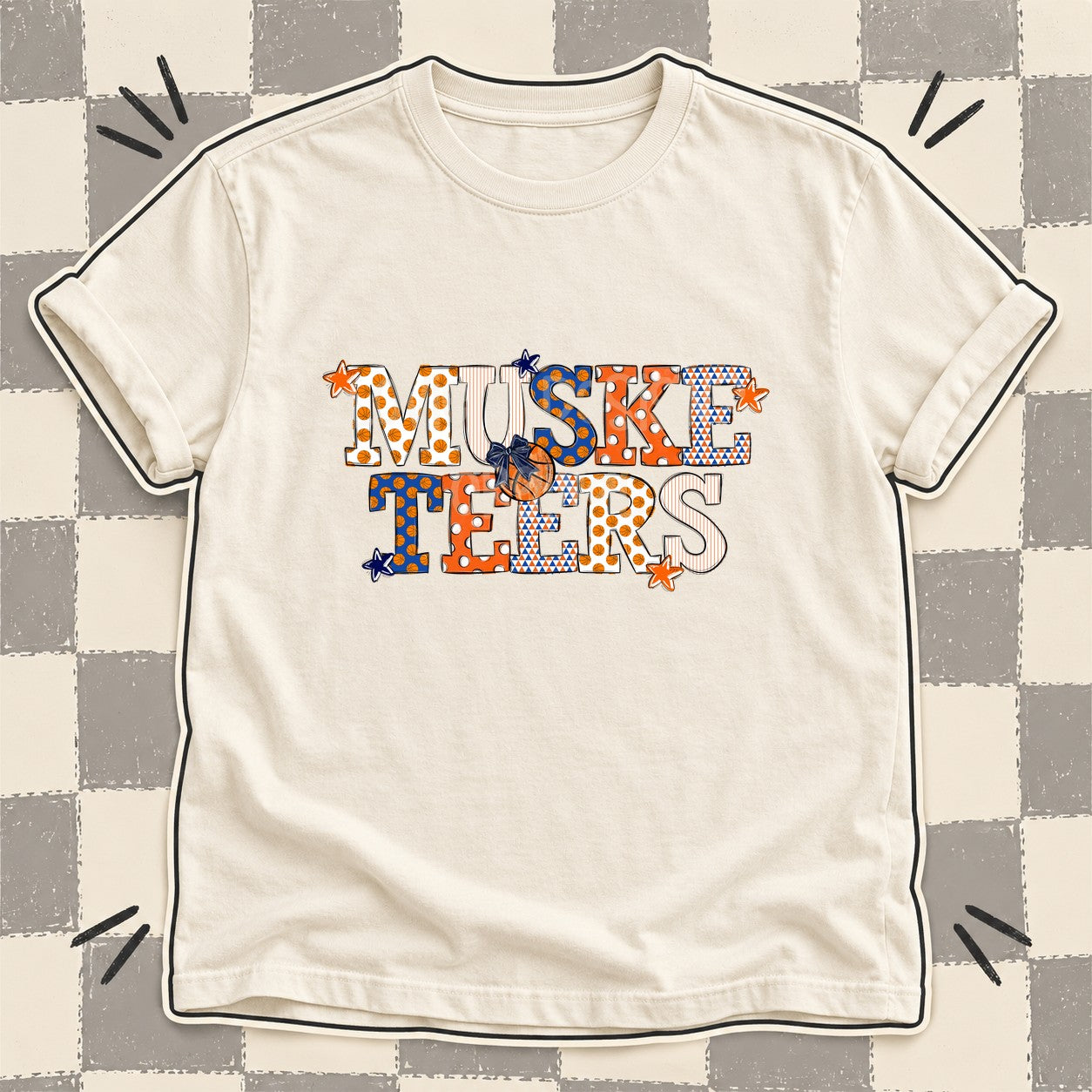 Mixed Doodle Basketball Mascots – Court Classic Musketeers design