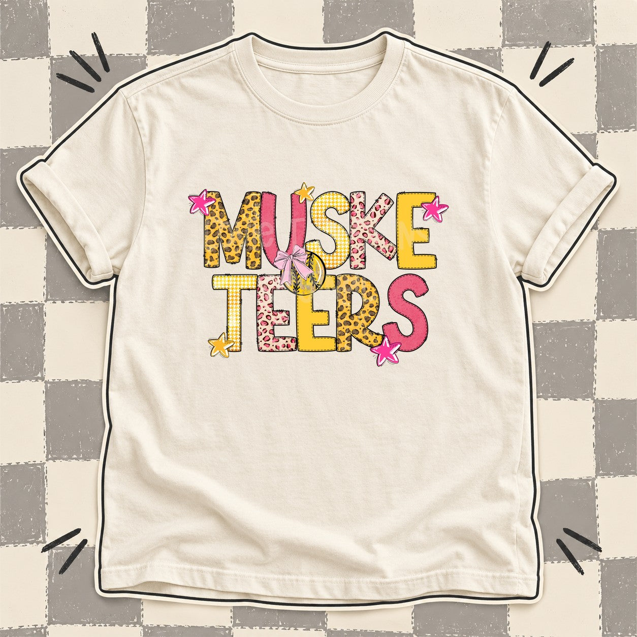 Mixed Doodle Softball Mascots – Sunshine Leopard Musketeers design