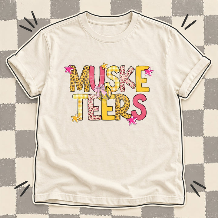 Musketeers Mixed Doodle Softball Mascots – Sunshine Leopard DTF transfer mockup