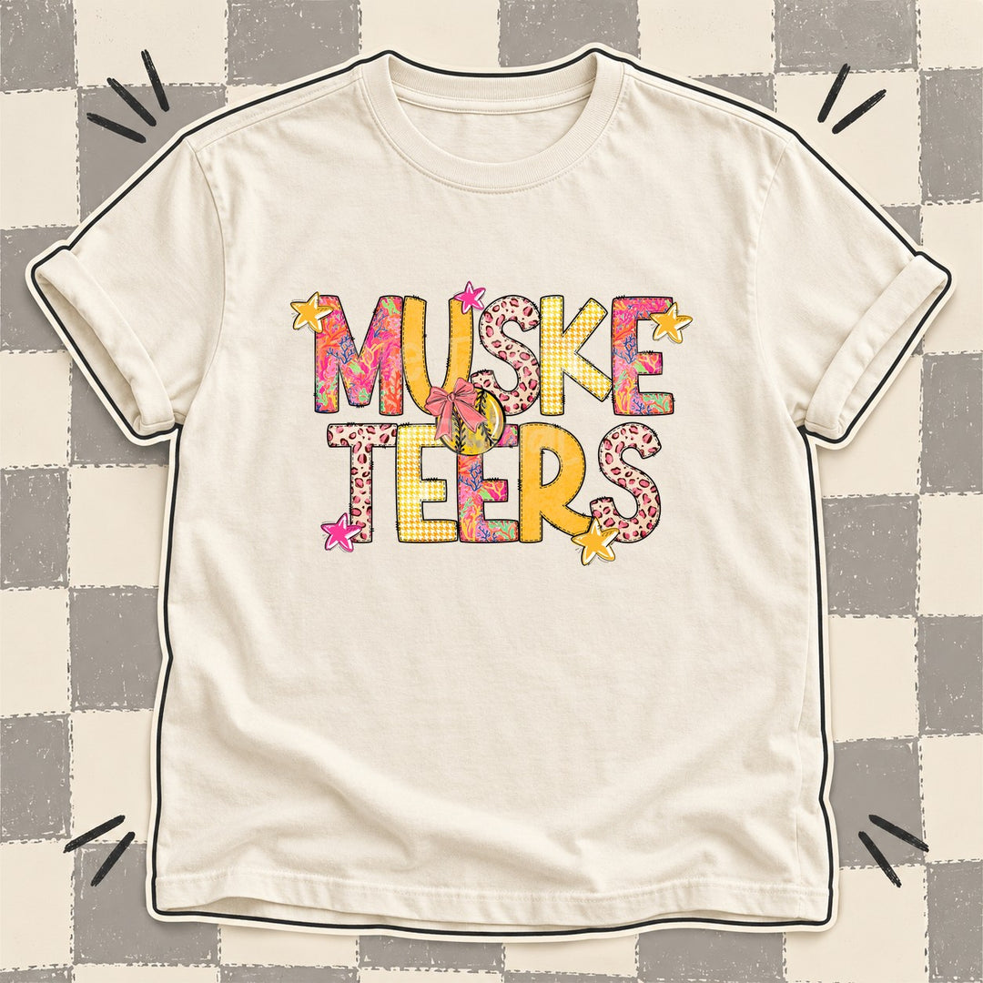 Musketeers Mixed Doodle Softball Mascots – Softball Brights DTF transfer mockup