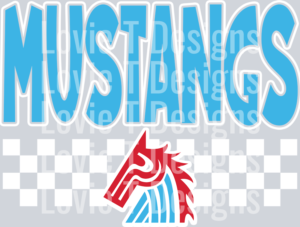 MUSTANG SIMPLE CHECKER MASCOT