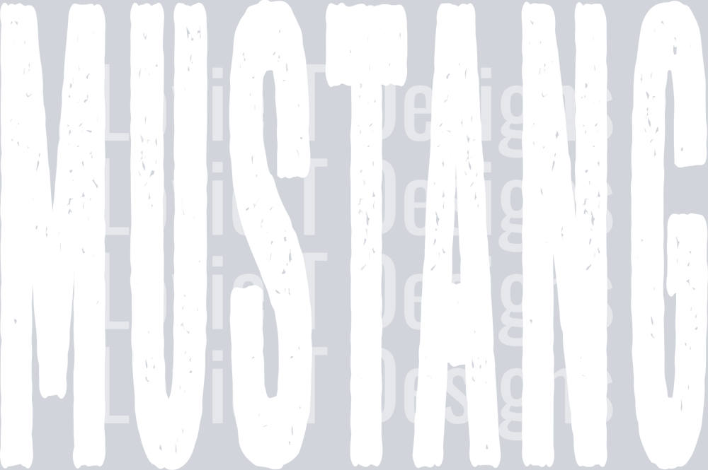 MUSTANG WHITE OVERSIZED GRUNGE MASCOT