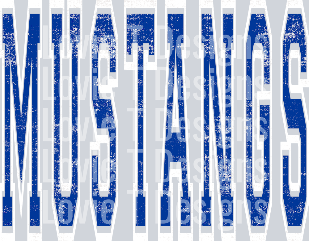 MUSTANGS 003799 AND WHITE VARSITY STYLE