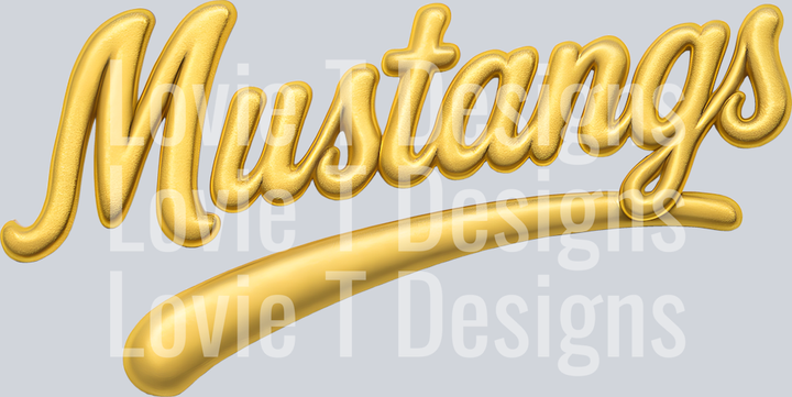 MUSTANGS FAUX PUFF GOLD