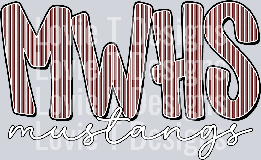 MWHS MUSTANGS MAROON SEERSUCKER