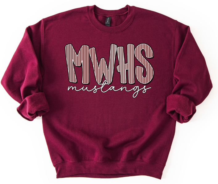 MWHS MUSTANGS MAROON SEERSUCKER