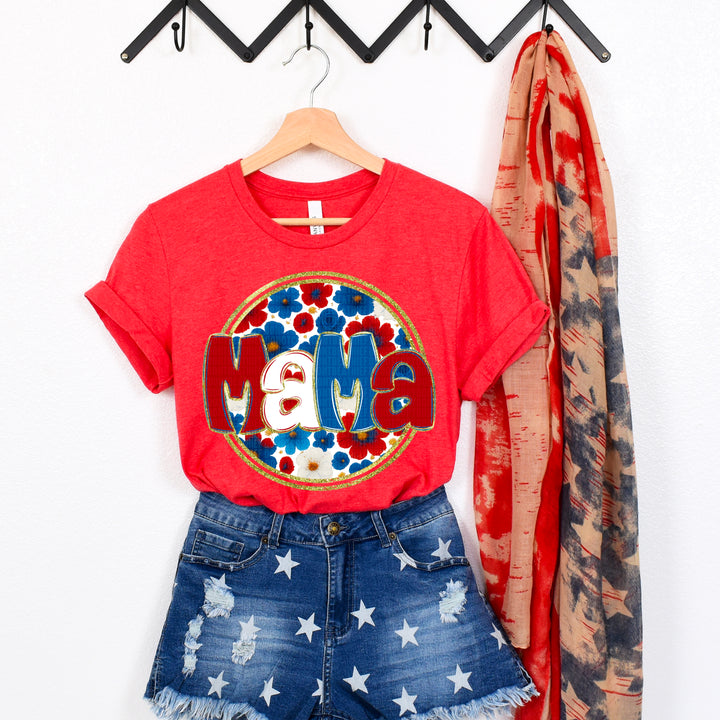 FLORAL 4TH OF JULY MAMA