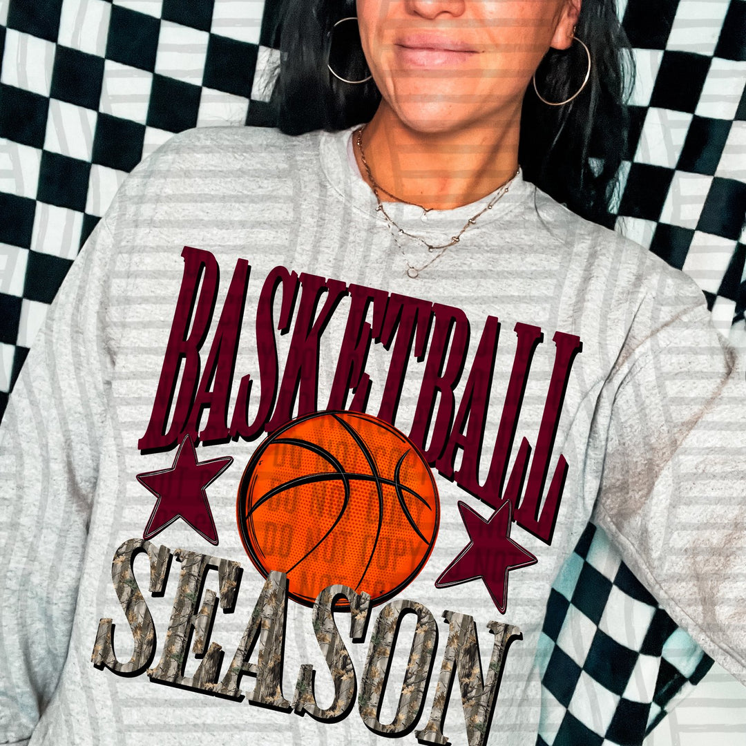 Maroon Basketball Season DTF transfer
