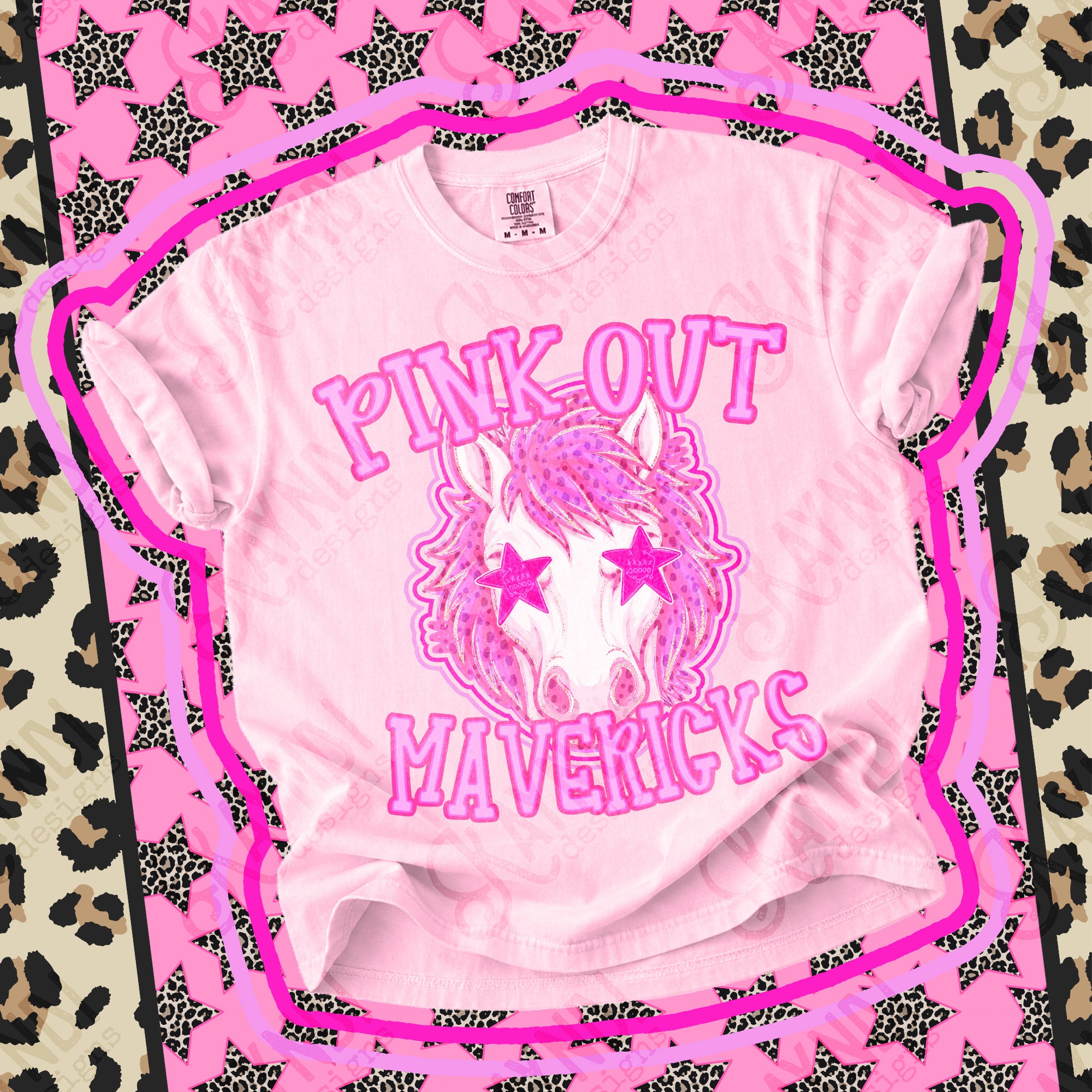Pink Out Mascots Mavericks 2 mockup
