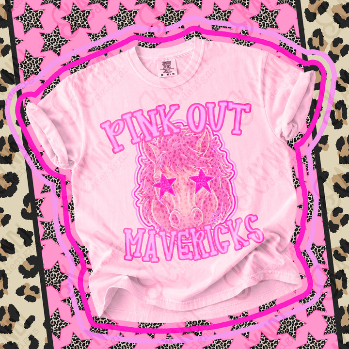 Mavericks 3 Pink Out Mascots mascot DTF transfer
