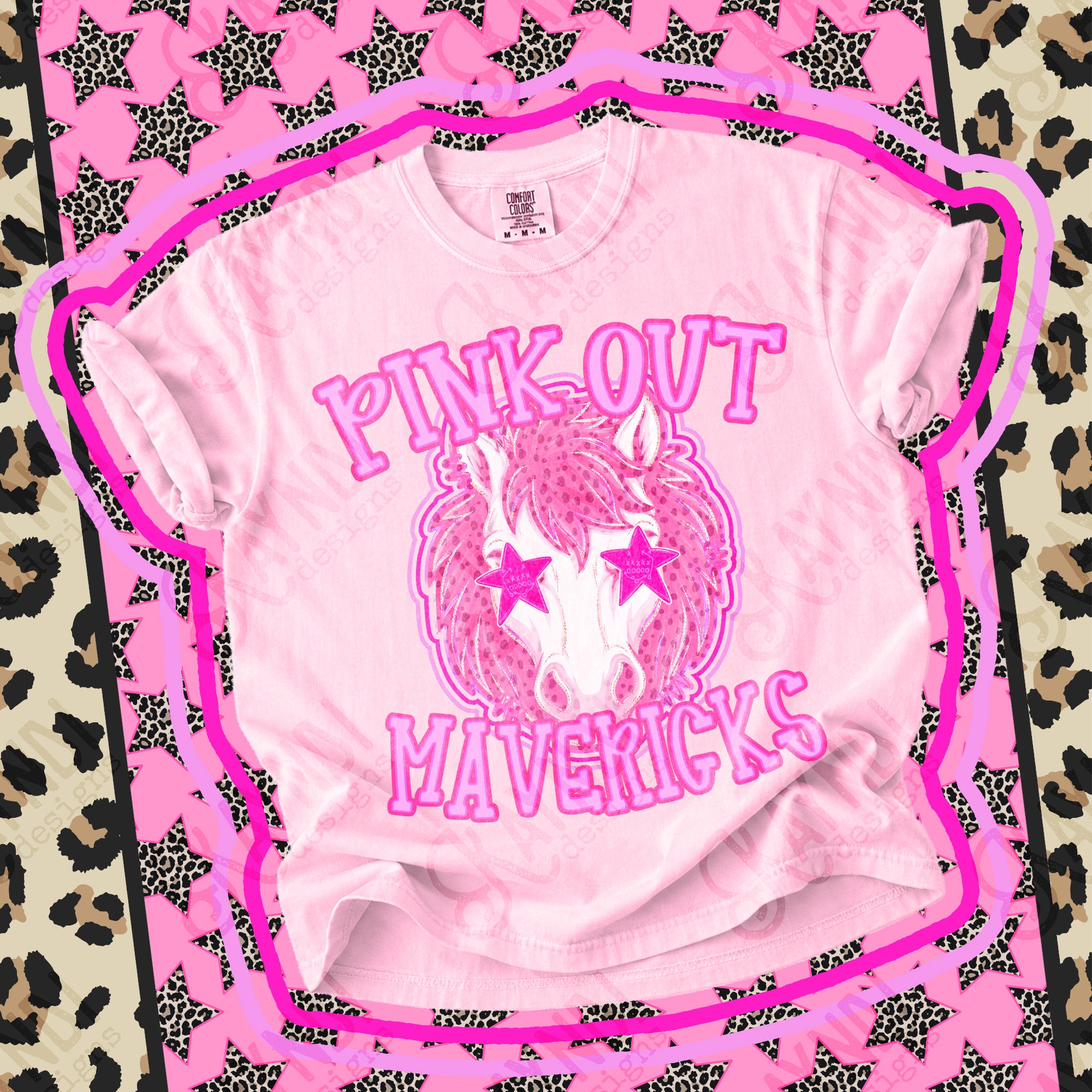 Pink Out Mascots Mavericks 7 mockup