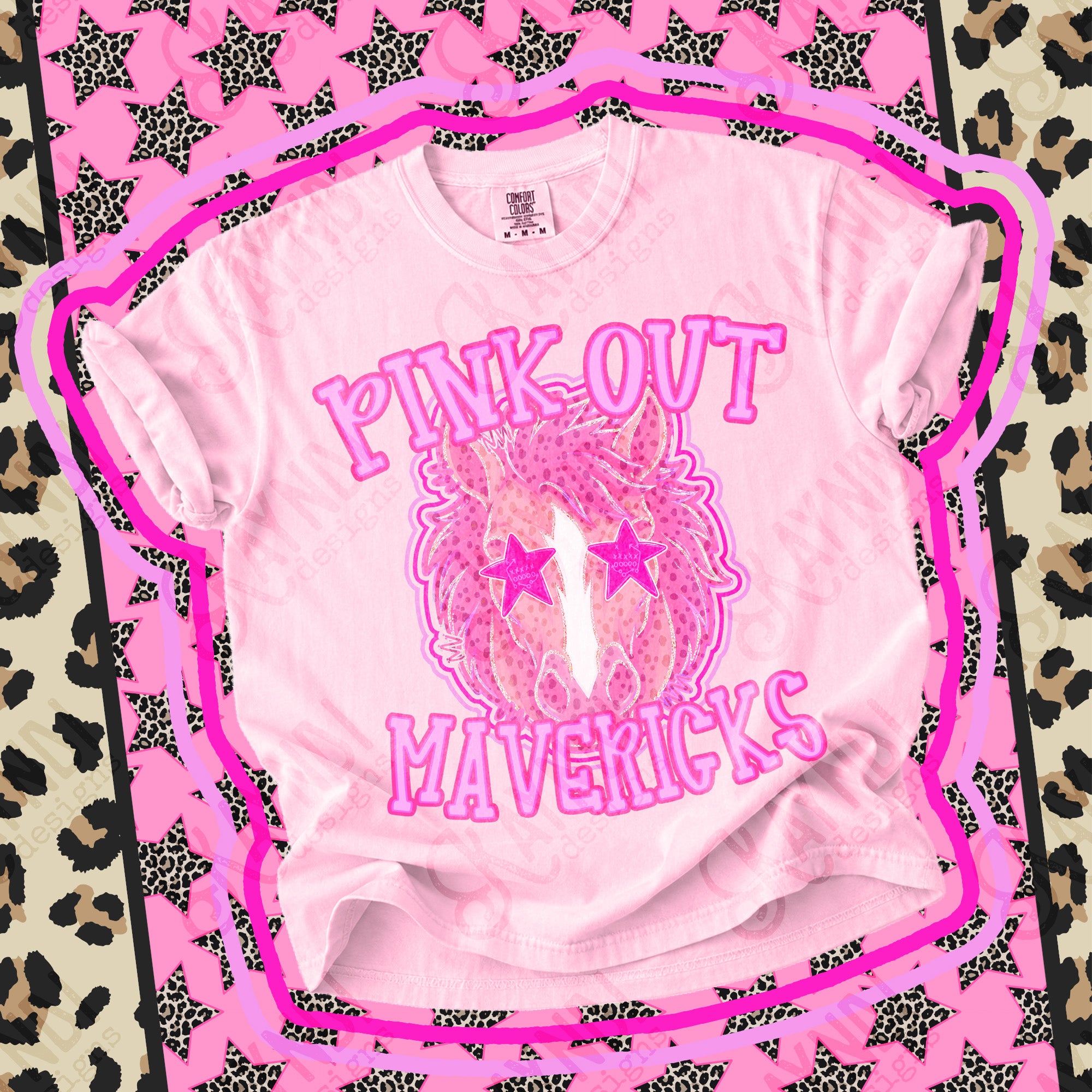 Pink Out Mascots Mavericks mockup