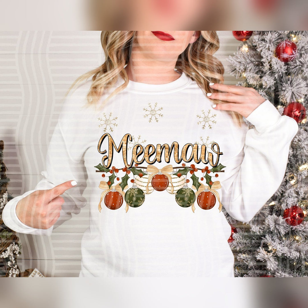 Meemaw Christmas Name Ornaments DTF transfer