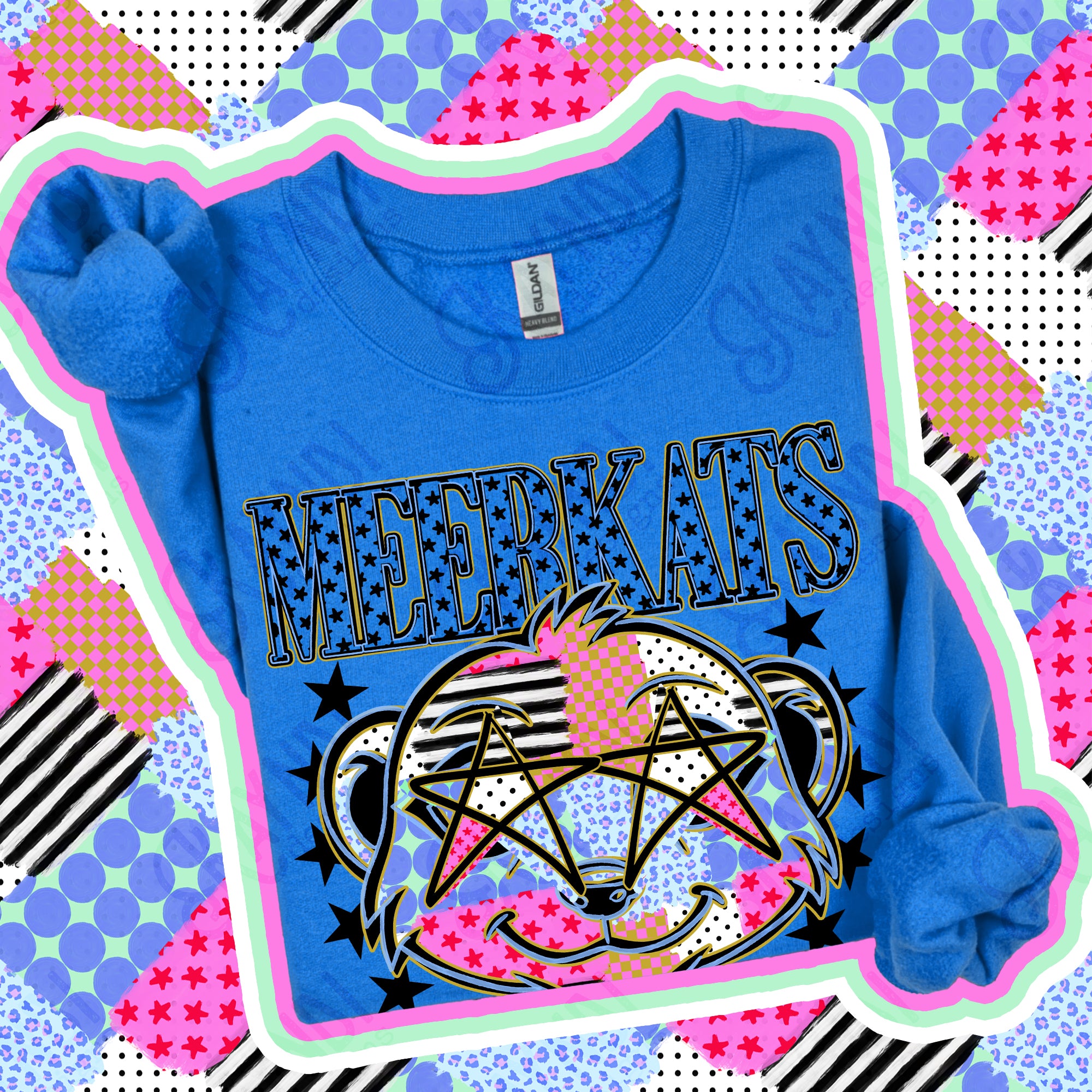 Patchwork Varsity Stars Mascots Meerkats 2 design