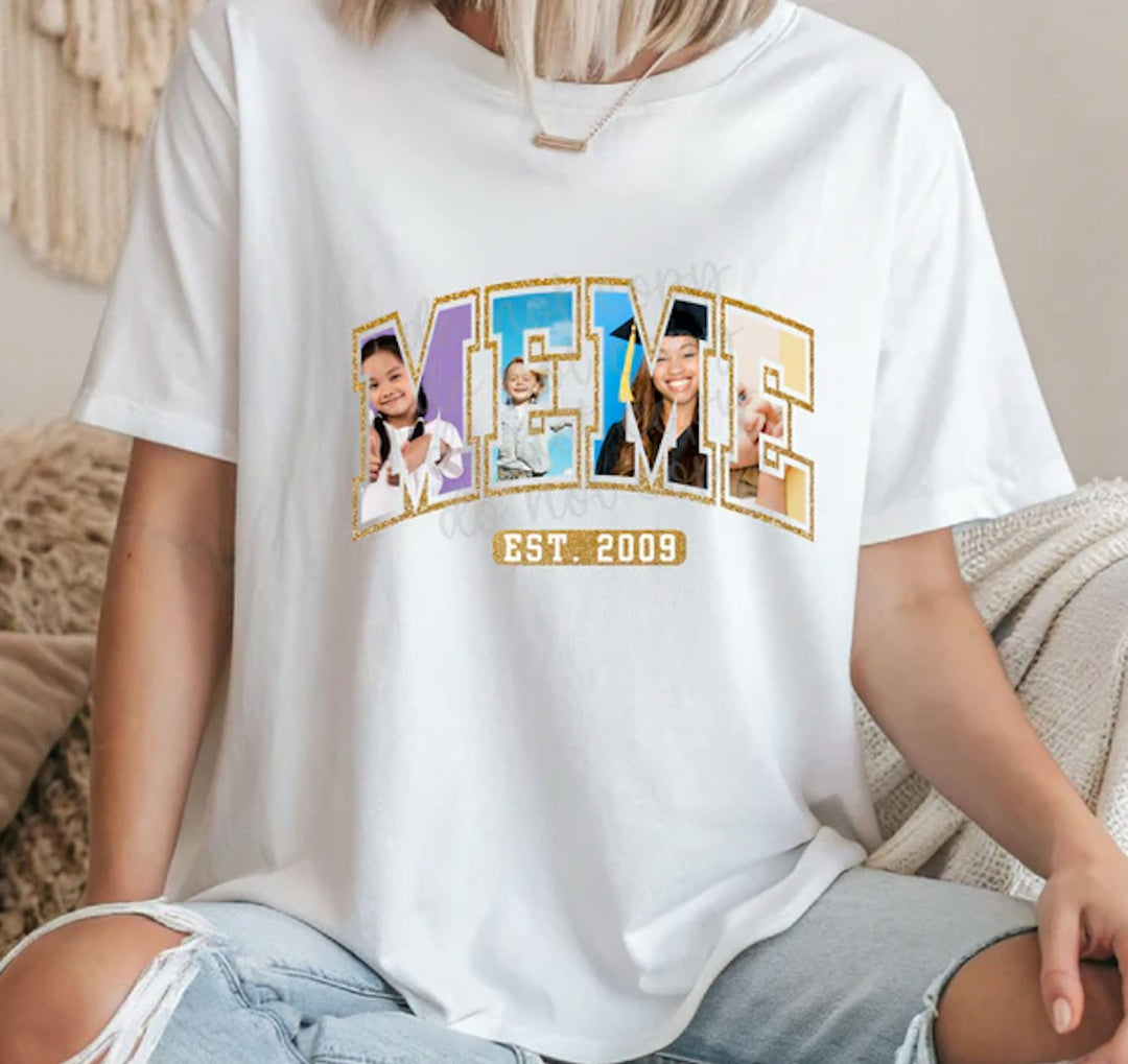 Meme Est. Date Photo customizable DTF transfer mockup