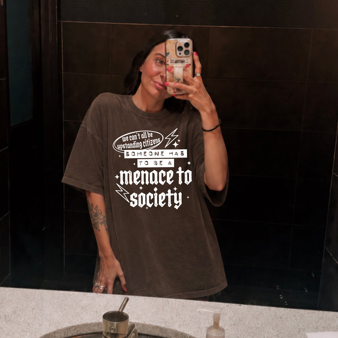 Menace to Society (White) DTF transfer – mockup