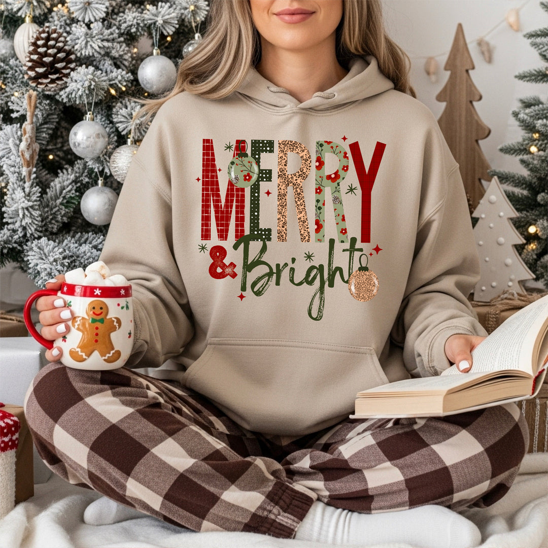 Merry & Bright (Red & Green) DTF transfer – mockup