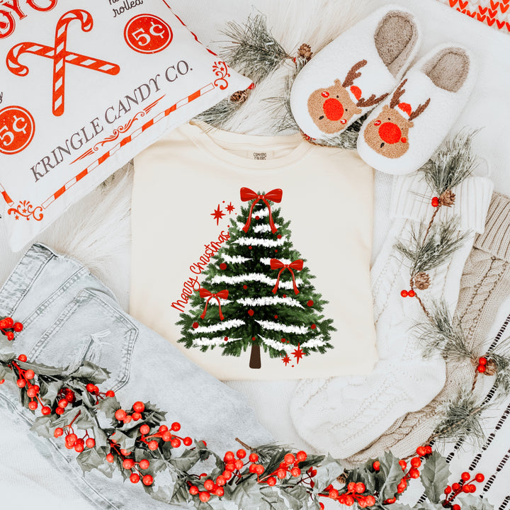 Merry Christmas Bow Tree DTF transfer – mockup
