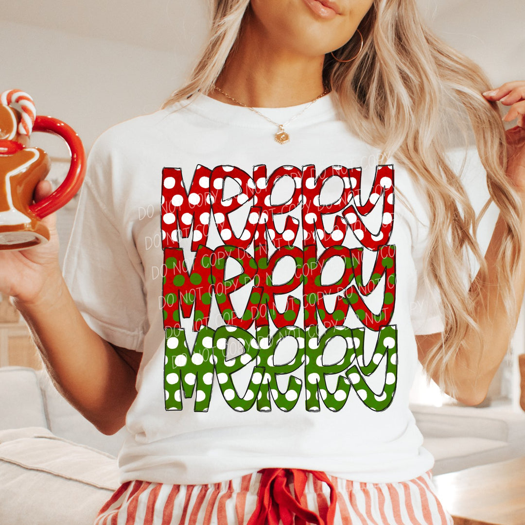 Merry Dots DTF transfer mockup