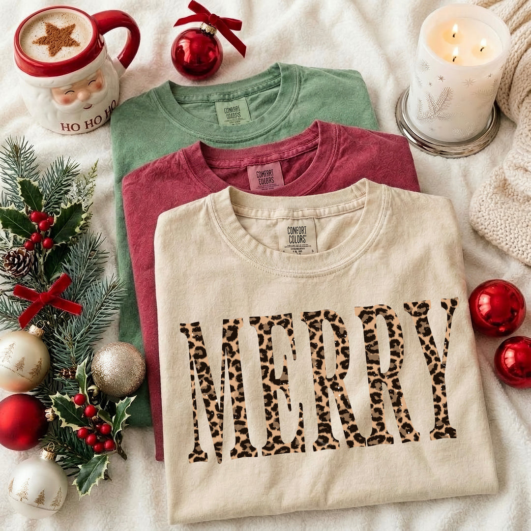 Merry Leopard DTF transfer – mockup
