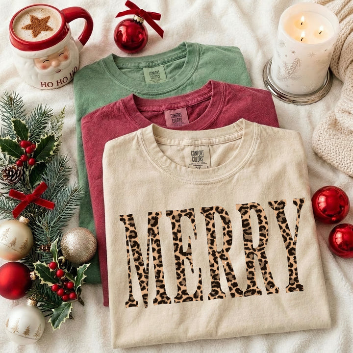 Merry Leopard DTF transfer – mockup