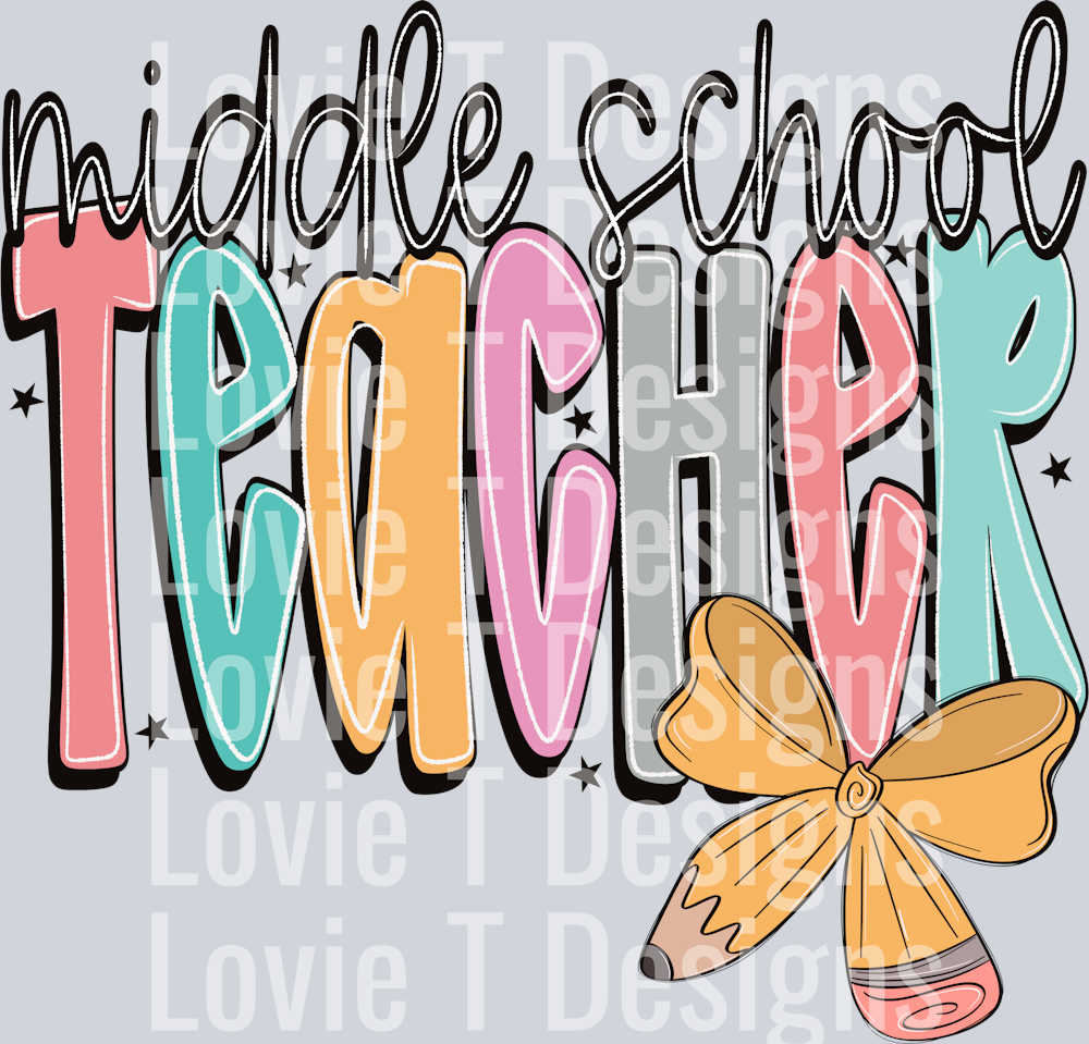 Middle School Teacher Doodle Pencil