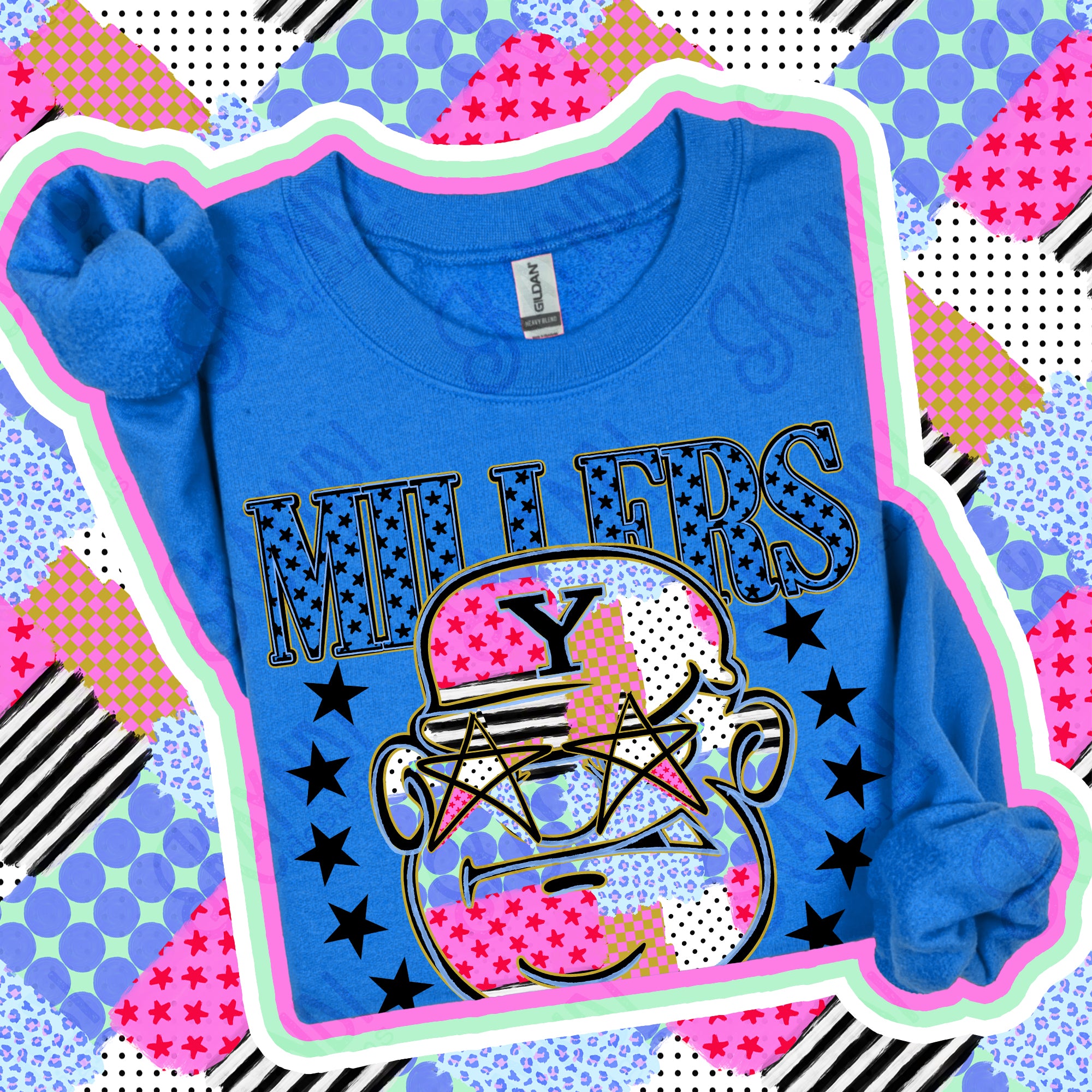 Patchwork Varsity Stars Mascots Millers design