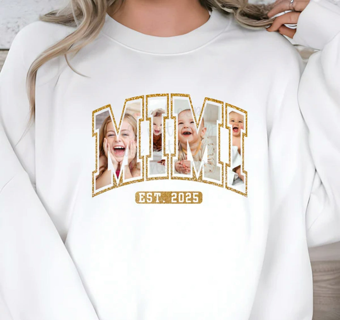 Mimi Est. Date Photo customizable DTF transfer mockup