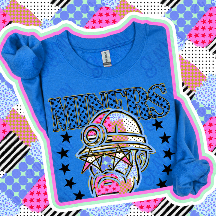 Miners Patchwork Varsity Stars mascot DTF transfer
