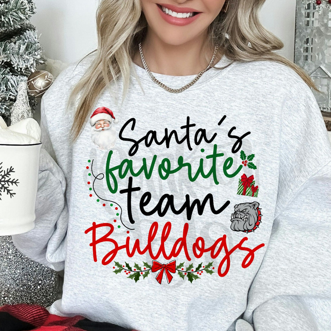 Santa's Favorite Team Mascot customizable DTF transfer mockup